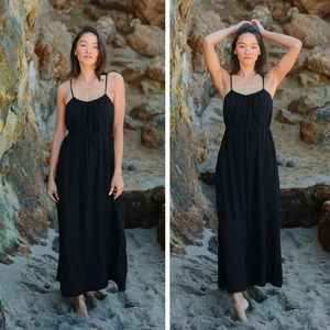 Rachel Pally Linen Zahra Dress in Black Size Small S